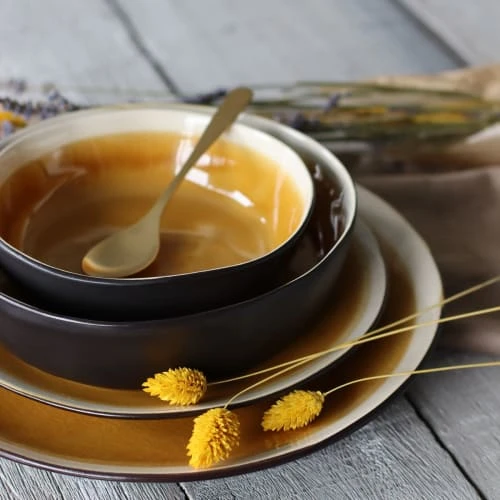 OGO Living Lot De 6 Assiettes Plates En Grès Jaune 27,5cm – Image 3