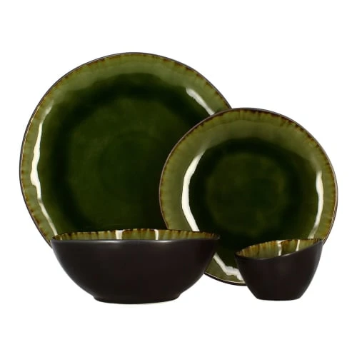 OGO Living Lot De 6 Assiettes Plates En Grès Vert 27,5cm – Image 6