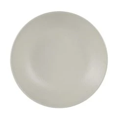 Table Passion Lot De 6 Grande Assiettes Creuse 25 Cm En Grès Blanc