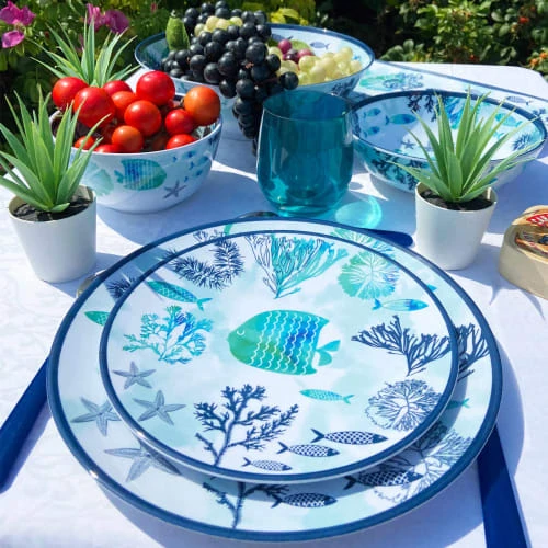 Les Jardins De La Comtesse Petite Assiette Mélamine En Imprimé Marin 23 Cm – Image 2