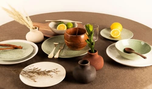 Sia Deco Service 6 Assiettes à Dessert Vert Clair – Image 2