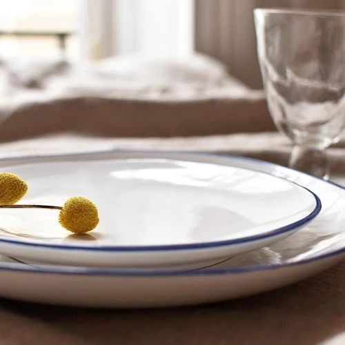 Maison Tilleul Service Assiettes En Céramique Blanc – Image 3