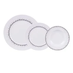 Table Passion Service D'assiettes 12 Pièces En Porcelaine Blanc