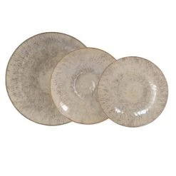 Table Passion Service D'assiettes 18 Pièces En Grès Beige