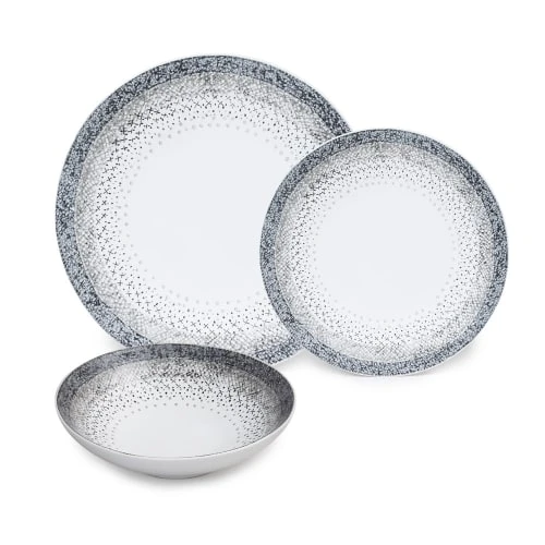 Table Passion Service D'assiettes 18 Pièces En Grès Blanc