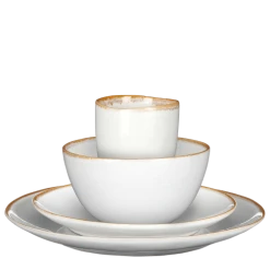 Mica Decorations Service De Table 16 Pièces En Céramique Blanc