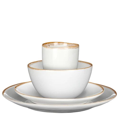 Mica Decorations Service De Table 16 Pièces En Céramique Blanc