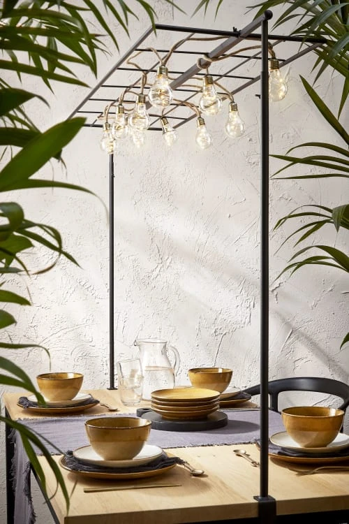 Mica Decorations Service De Table 16 Pièces En Céramique Ocre – Image 3